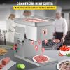 VEVOR Commercial Meat Cutter Machine 1100 LB/H 3mm Stainless Steel with Pulley 600W Electric Food Cutting Slicer for Kitchen Restaurant Supermarket Ma