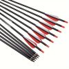 31 inch carbon arrow aiming practice hunting arrow suitable for compound bow and recurve bow with detachable tip (12 pack)