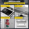 VEVOR Commercial Meat Cutter Machine 1100 LB/H 3mm Stainless Steel with Pulley 600W Electric Food Cutting Slicer for Kitchen Restaurant Supermarket Ma