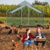 13 x 10 ft Large Metal Chicken Coop, Walk-in Poultry Cage Chicken Hen Run House with Waterproof Cover