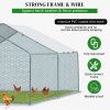 13 x 10 ft Large Metal Chicken Coop, Walk-in Poultry Cage Chicken Hen Run House with Waterproof Cover