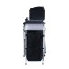 Outsunny Aluminum Portable Camping Kitchen Fold-Up Cooking Table With Windscreen and 3 Enclosed Cupboards for BBQ, Party, Picnics, Backyards