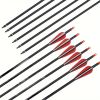 31 inch carbon arrow aiming practice hunting arrow suitable for compound bow and recurve bow with detachable tip (12 pack)