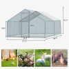 13 x 10 ft Large Metal Chicken Coop, Walk-in Poultry Cage Chicken Hen Run House with Waterproof Cover