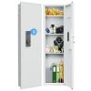 53" Fingerprint Touch Panel In-Wall Safe,Hidden Wall Gun Safe for Rifles with Adjustable Shelves